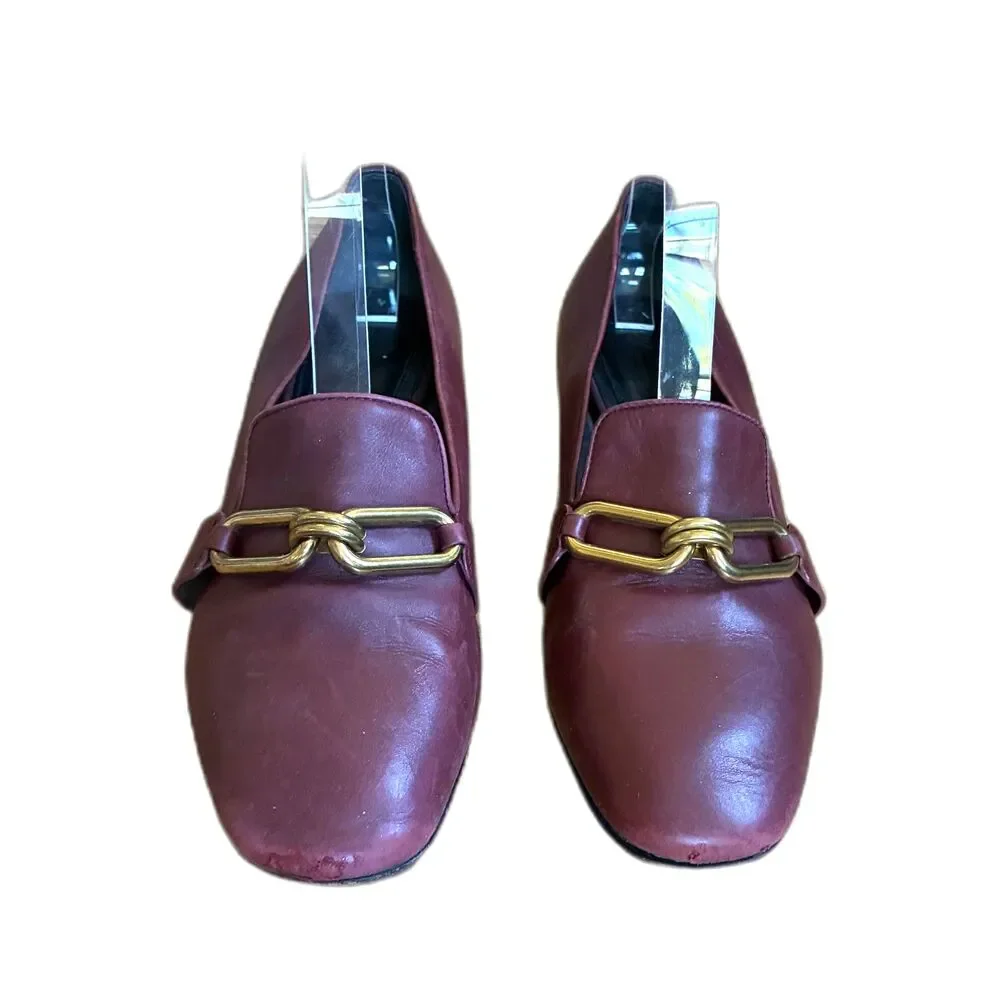 Michael Kors Collection Maroon Horsebit Flat Loafer Shoes  Women's Size 37.5